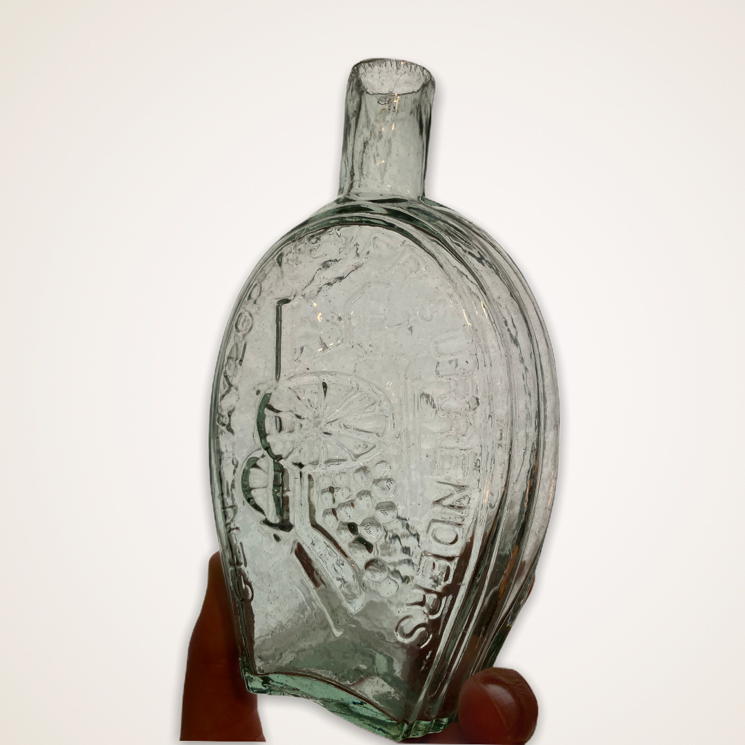 Cannon And "Genl Taylor Never Surrenders" - "A / Little / More / Grape / Capt Bragg" Historical Flask