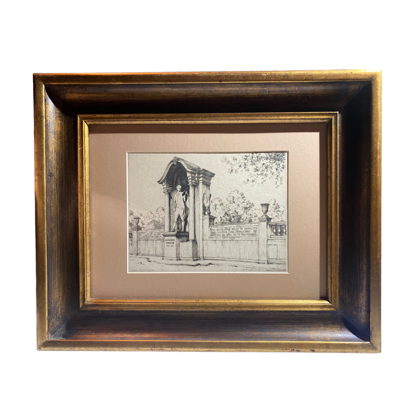 Leon Pescheret - Alexander Hamilton Memorial Etching