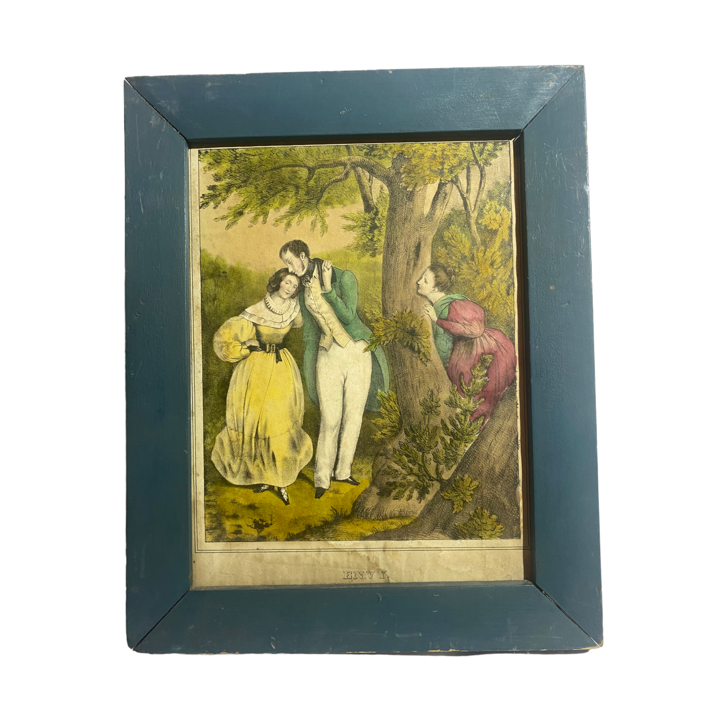 Very Early Circa 1750-1790’s Engraving “Envy” - Extremely Rare / Unidentified Artist
