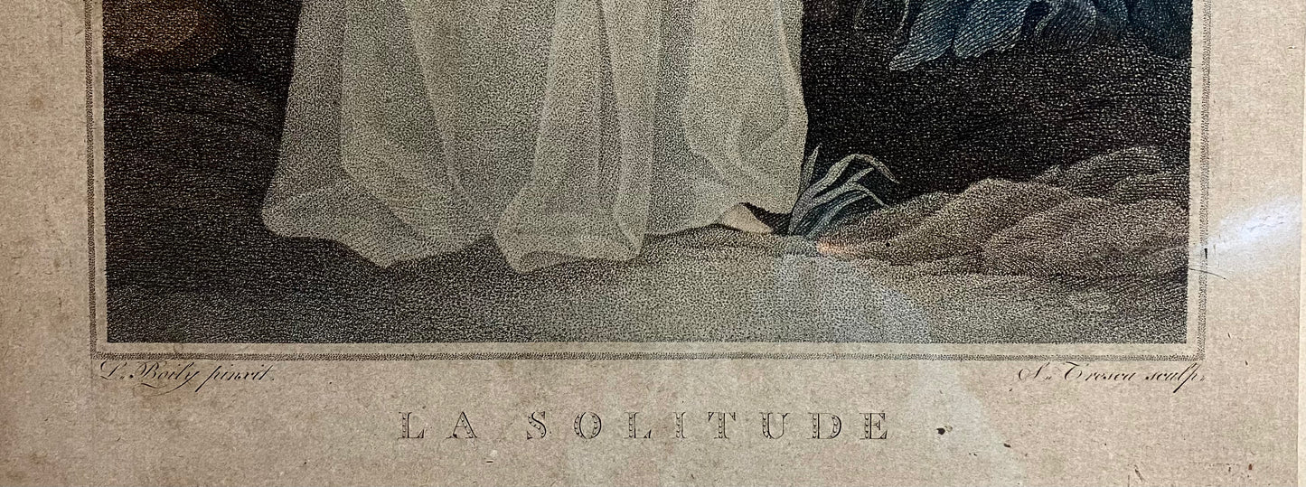 Rare Engraving of “Woman in White Dress” by Salvator Tresca
