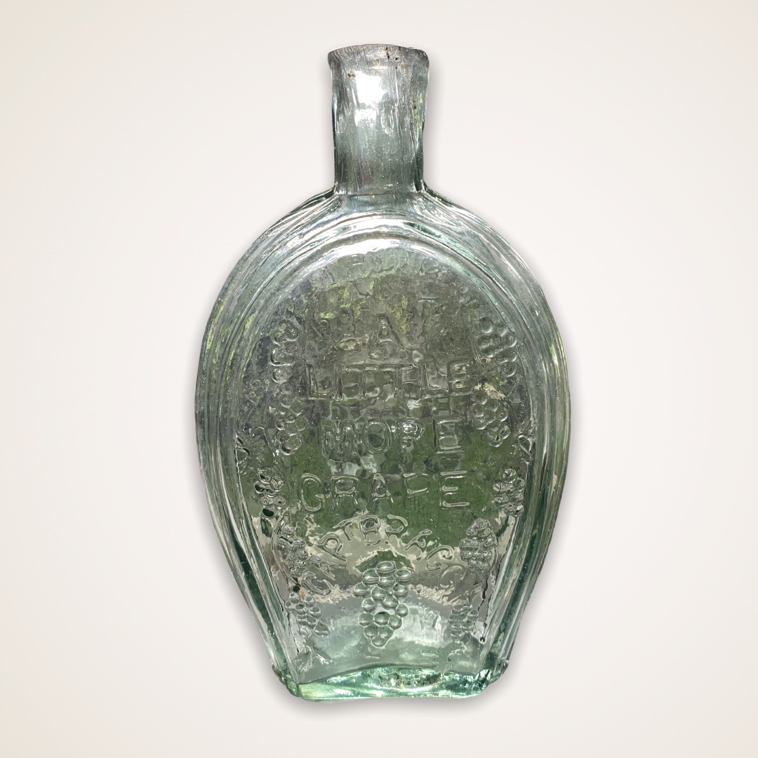 Cannon And "Genl Taylor Never Surrenders" - "A / Little / More / Grape / Capt Bragg" Historical Flask