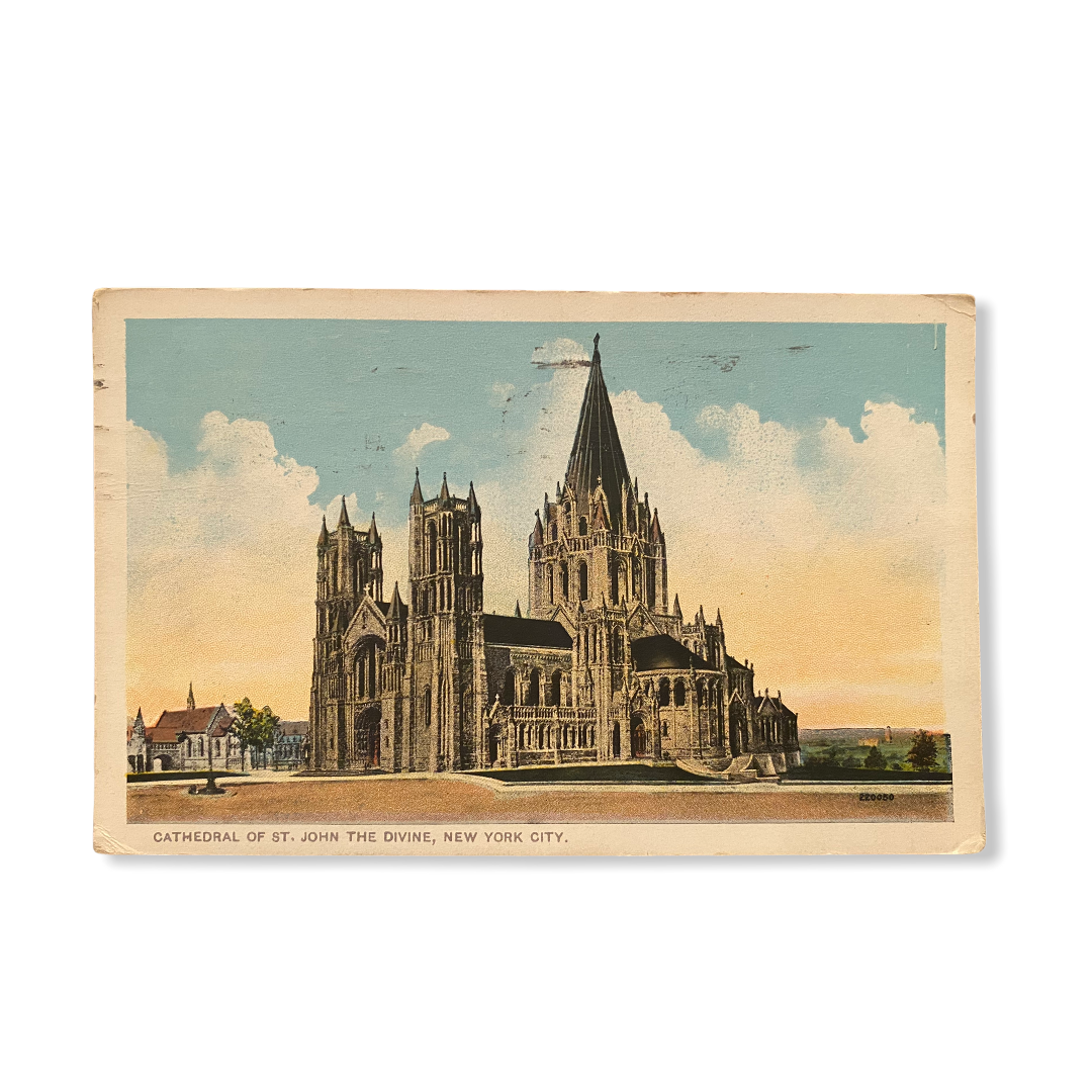 Cathedral of St. John The Divine, New York City. Postcard Sent Dec. 4 1918