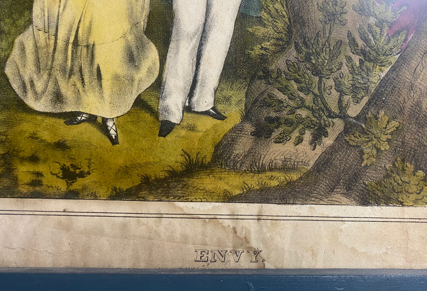 Very Early Circa 1750-1790’s Engraving “Envy” - Extremely Rare / Unidentified Artist