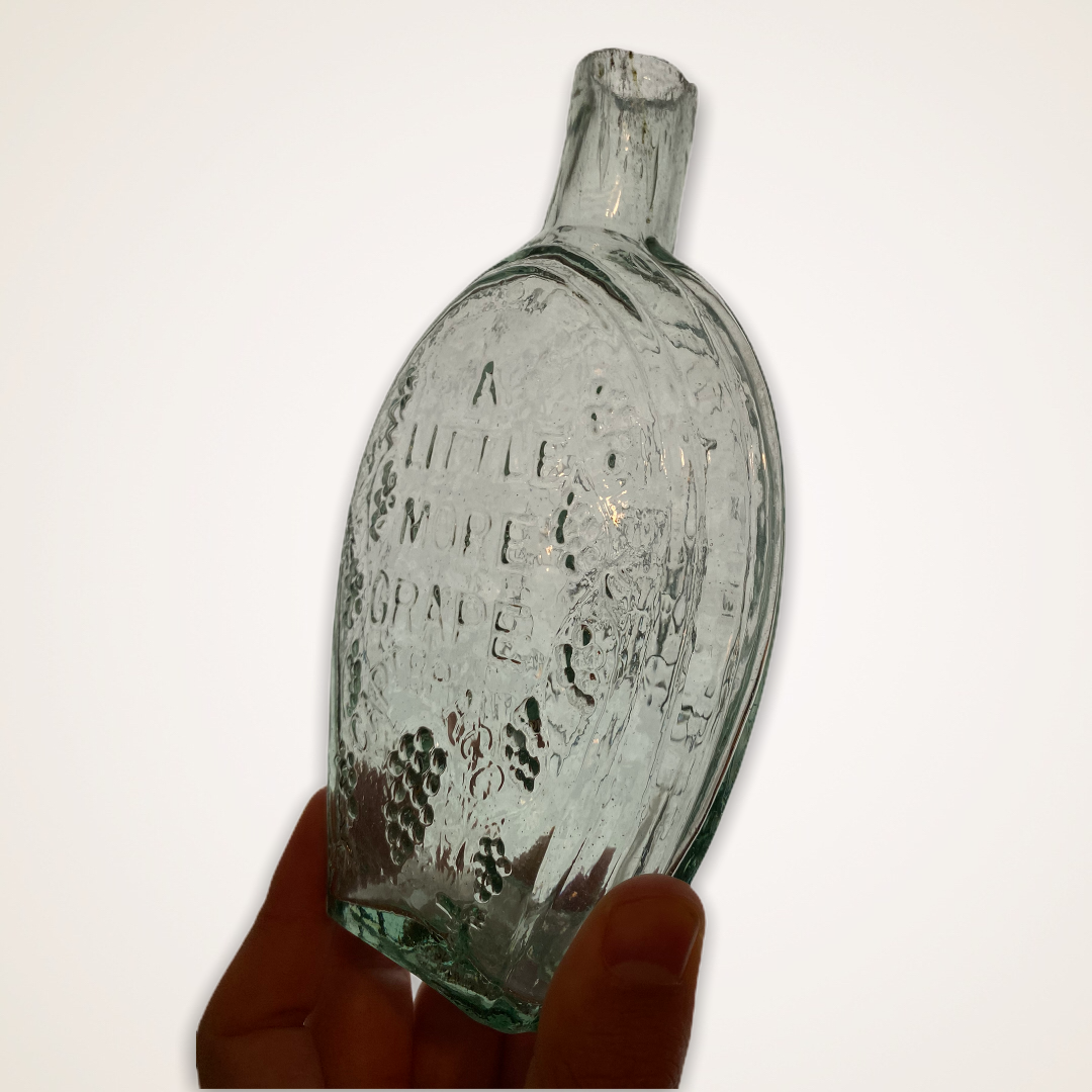 Cannon And "Genl Taylor Never Surrenders" - "A / Little / More / Grape / Capt Bragg" Historical Flask