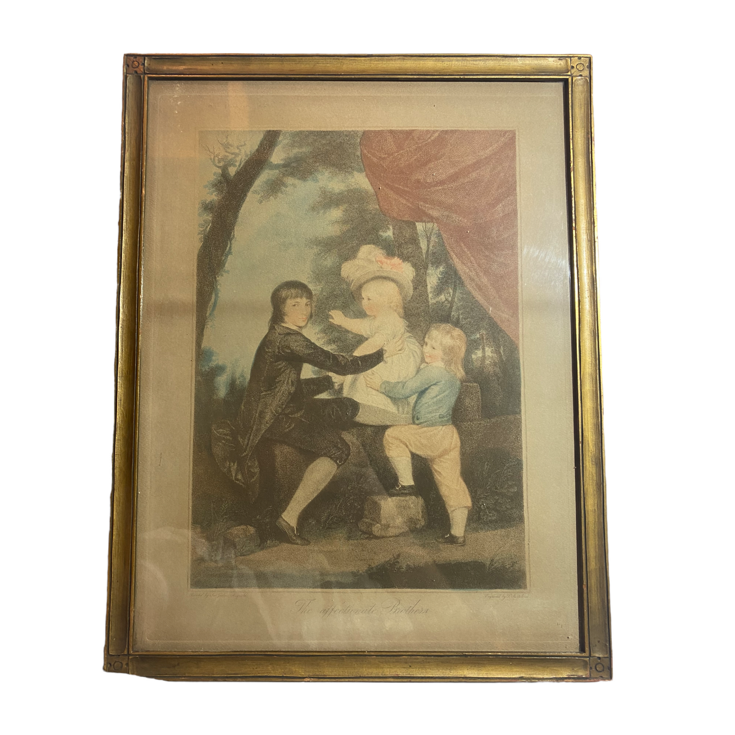 The Affectionate Brothers - Circa 1798 Engraving by Francesco Bartolozzi