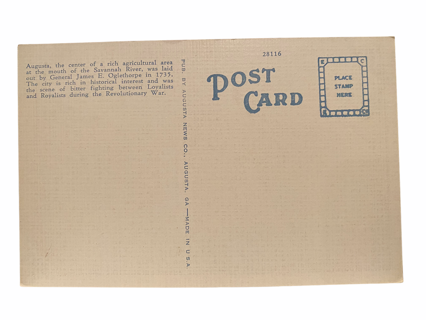 Aeroplane View, Augusta Georgia. Unused Linen Postcard Circa 1930-1944