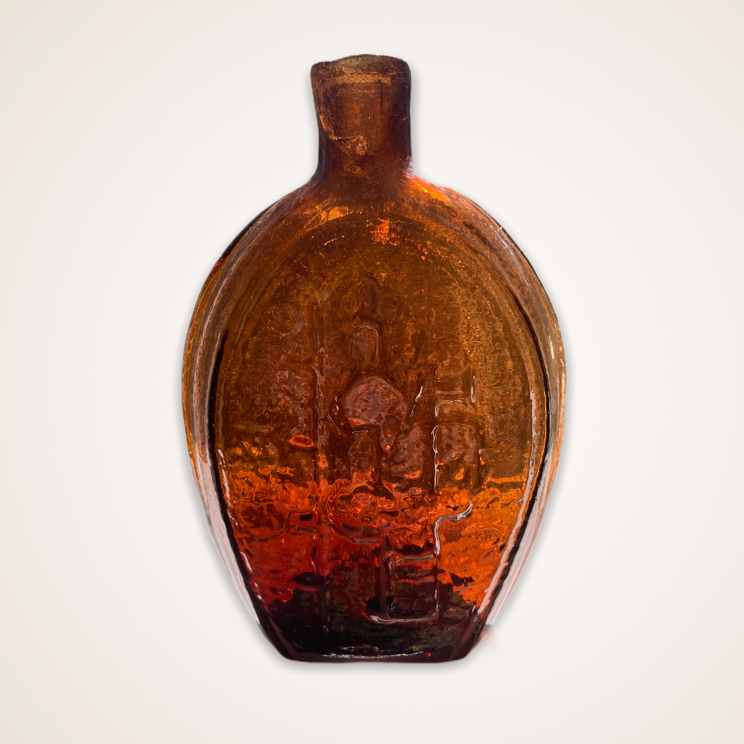 "Success To The Railroad" And Locomotive Historical Flask