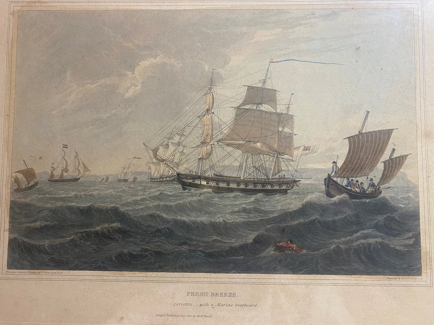 Fresh Breeze - Circa 1822 Engraving by Robert Havel