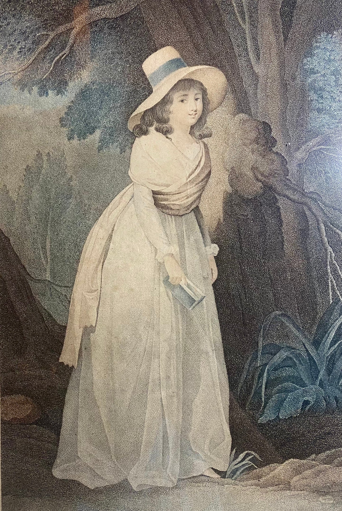 Rare Engraving of “Woman in White Dress” by Salvator Tresca
