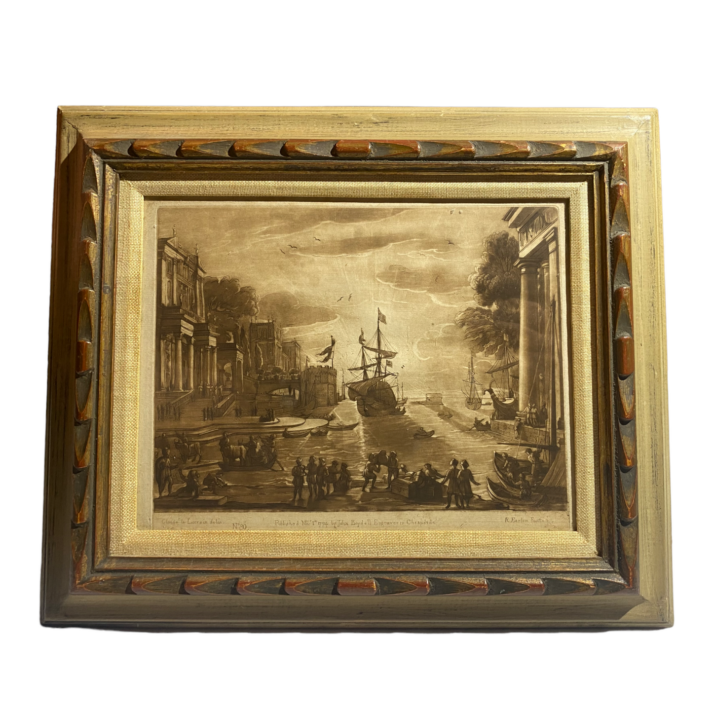 Circa 1774 Engraving “Pastorale” by Claude Lorraine Emgraved by John Boyd