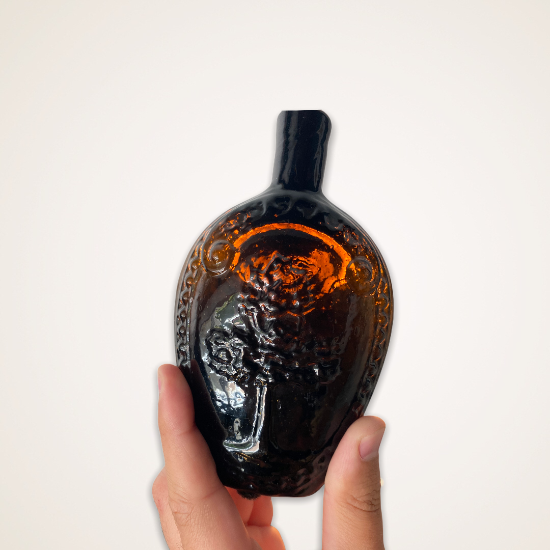 Eagle - "Liberty" And Oak Tree Historical Flask