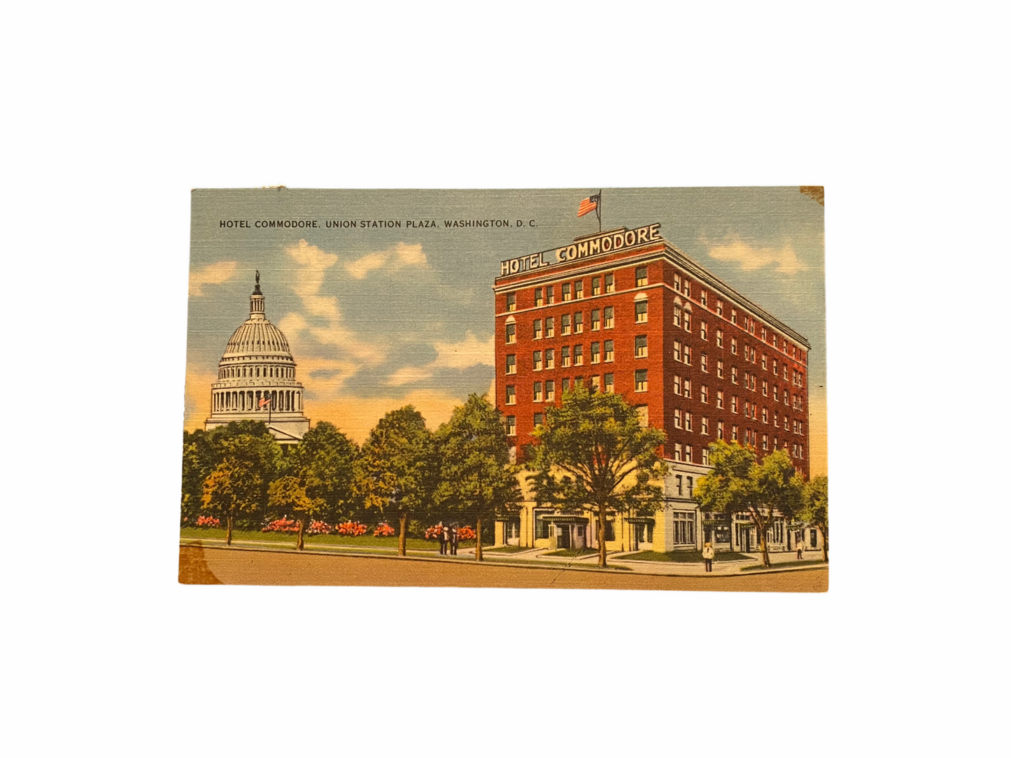 Hotel Commodore. Union Station Plaza, Washington, D.C. Postcard Sent Jan. 1957