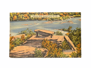Jefferson Rock, Harper’s Ferry, West Virginia Unused Linen Postcard Circa 1930-1944