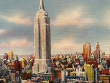 Load image into Gallery viewer, Midtown Skyline Showing Empire State Building, New York City. Linen Era (1930-1945) Unused