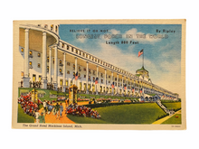 Load image into Gallery viewer, The Grand Hotel Mackinac Island, Michigan. Longest Porch in The World. Unused Linen Postcard Circa 1930-1944