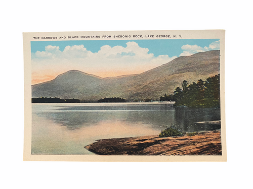 The Narrows and Black Mountains From Shebonig Rock, Lake George, N.Y. Postcard Unused