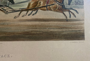 On The Road at Full Pace Car Travelling in the South of Ireland in the Year 1856 - Engraving by John Harris The Younger