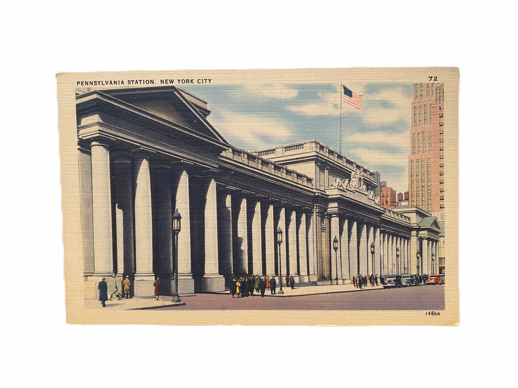 Pennsylvania Station. New York City Postcard Linen Era Unused