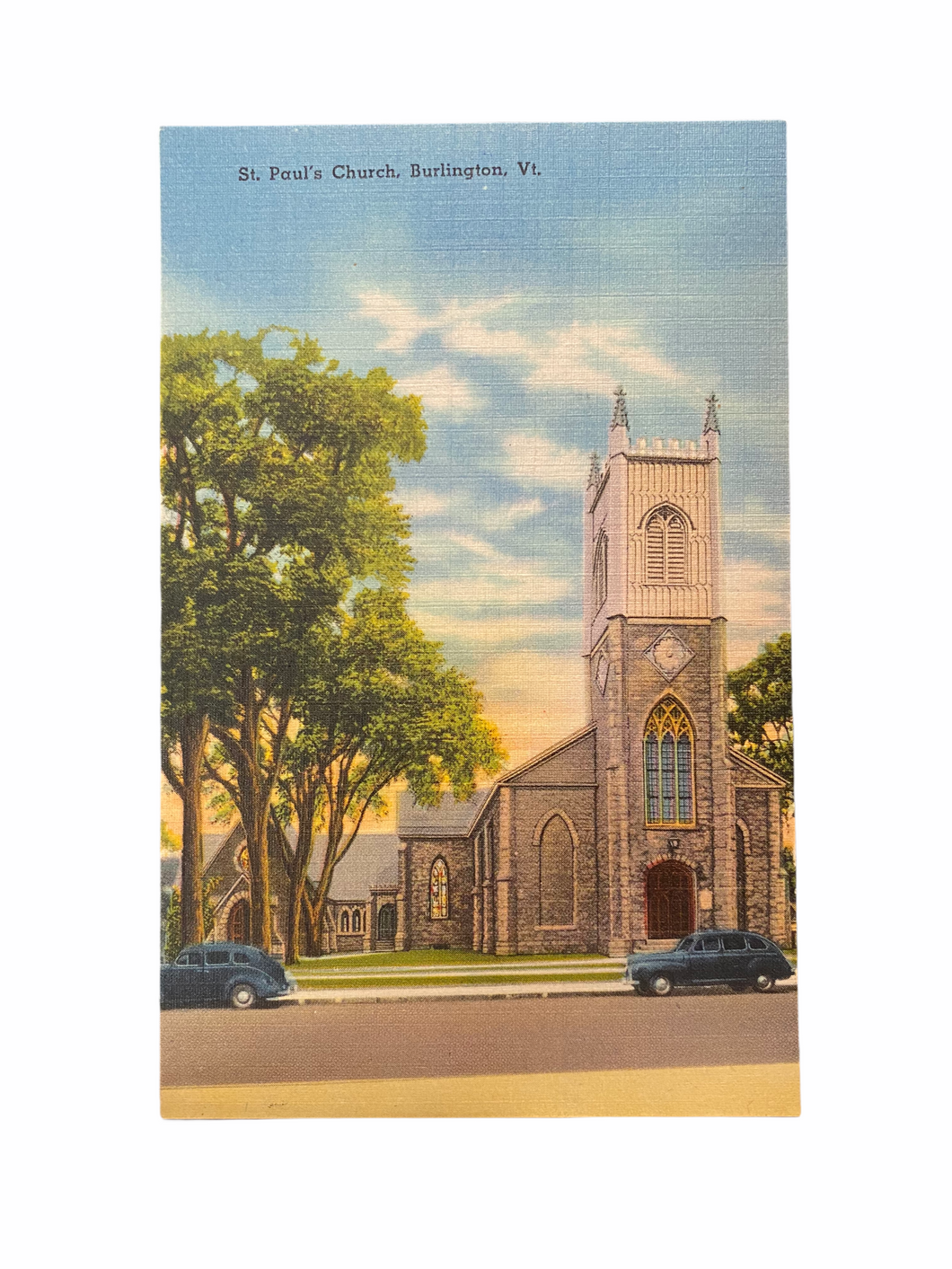 St. Paul Church, Burlington Vermont. Unused Linen Postcard Circa 1930-1944