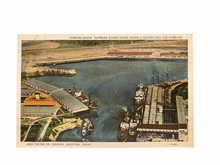 Load image into Gallery viewer, Turning Basin, Showing Ocean Going Vessels Docked and Discharging and Taking Cargoes, Houston Texas Unused Postcard Circa 1915-1930
