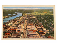 Load image into Gallery viewer, Aeroplane View, Augusta Georgia. Unused Linen Postcard Circa 1930-1944