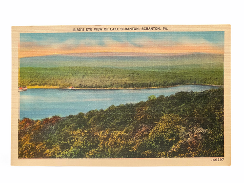 Bird’s Eye View of Lake Scranton, Scranton Pennsylvania. Unused Postcard Circa 1930-1944